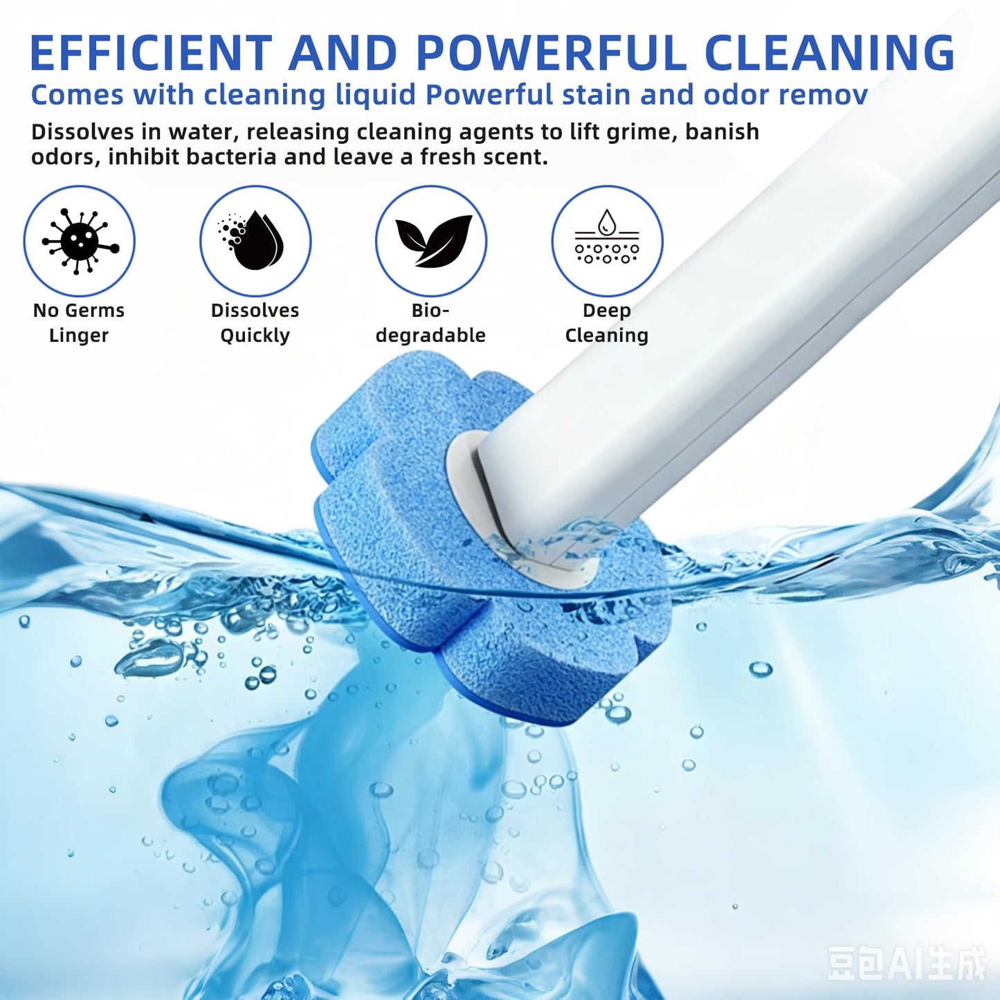 Disposable Toilet Brush, Toilet Wand Starter Kit with 48 Refill Heads, Wall Mounted Toilet Bowl Cleaner Brush with Holder & Storage Caddy