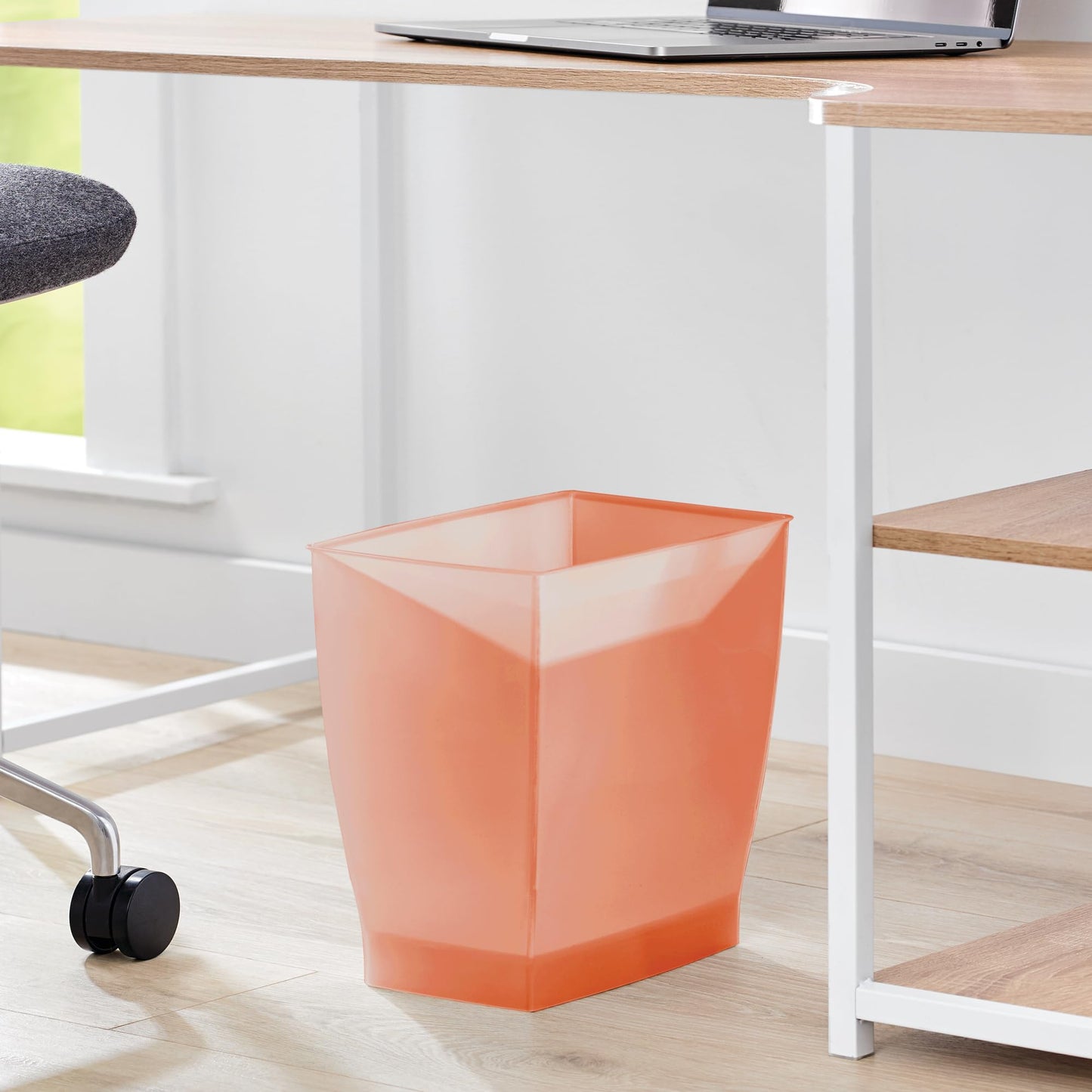 InterDesign Mono Wastebasket Trash Can for Bathroom, Kitchen, Office - Tango Orange