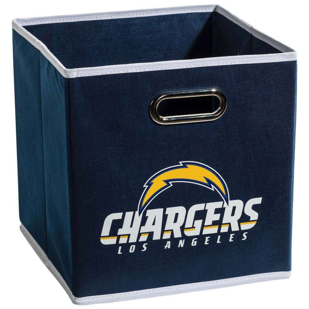 Franklin Sports NFL Los Angeles Chargers Collapsible Storage Bin NFL Folding Cube Storage Container Fits Bin Organizers Fabric NFL Team Storage Cube