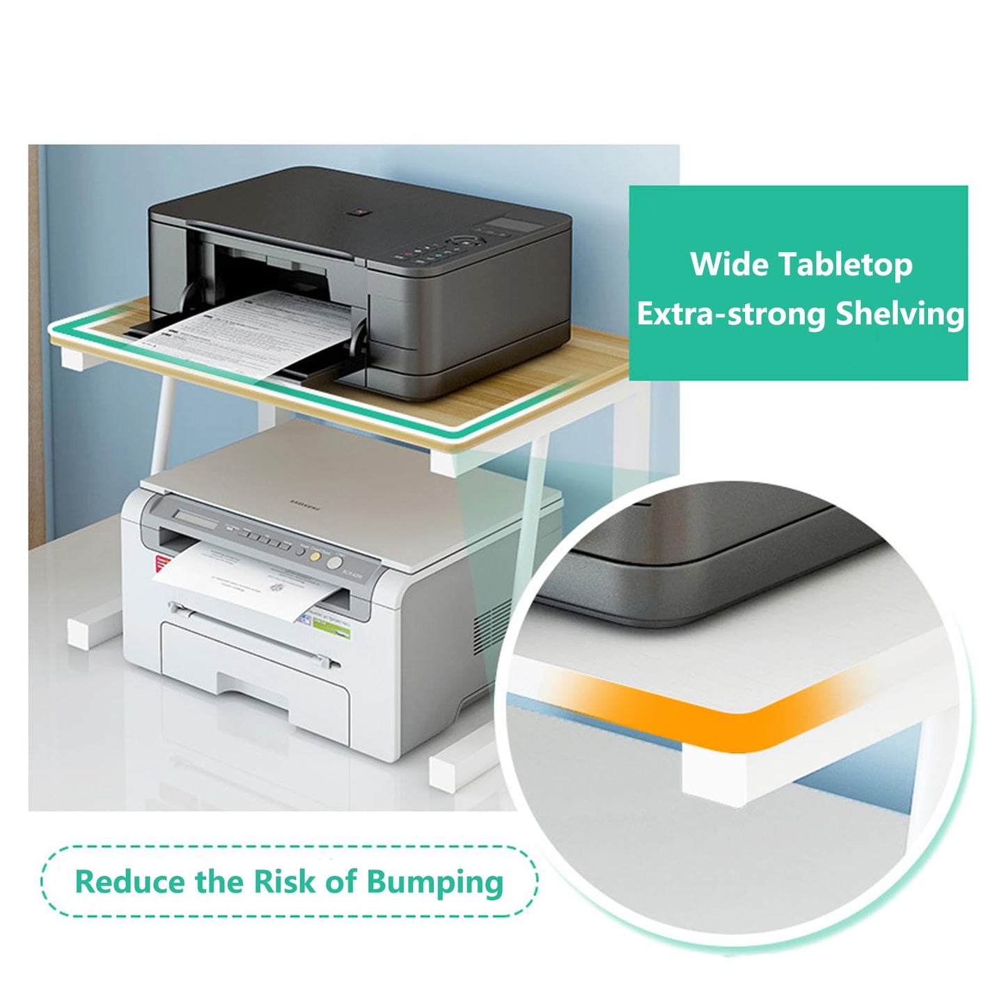Desktop Printer Stand Holder,2 Tier Multi- Purpose Desk Organizer Storage