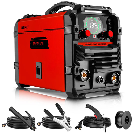 MIG Welder 135Amp: DEKO 220V MIG/Lift TIG/Stick 3-in-1 Welding Machine IGBT Inverter Portable Kit with Welding Gun