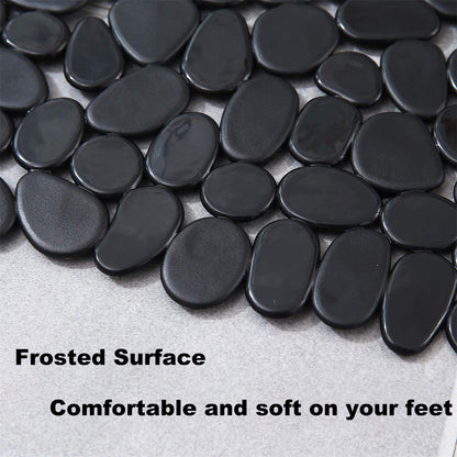 Marsheepy Non-Slip Pebble Bath Mat,Extra Long Anti Slip Bathtub Shower Mat with Suction Cups and Drain Holes for Bathroom,Machine Washable,40 x 88