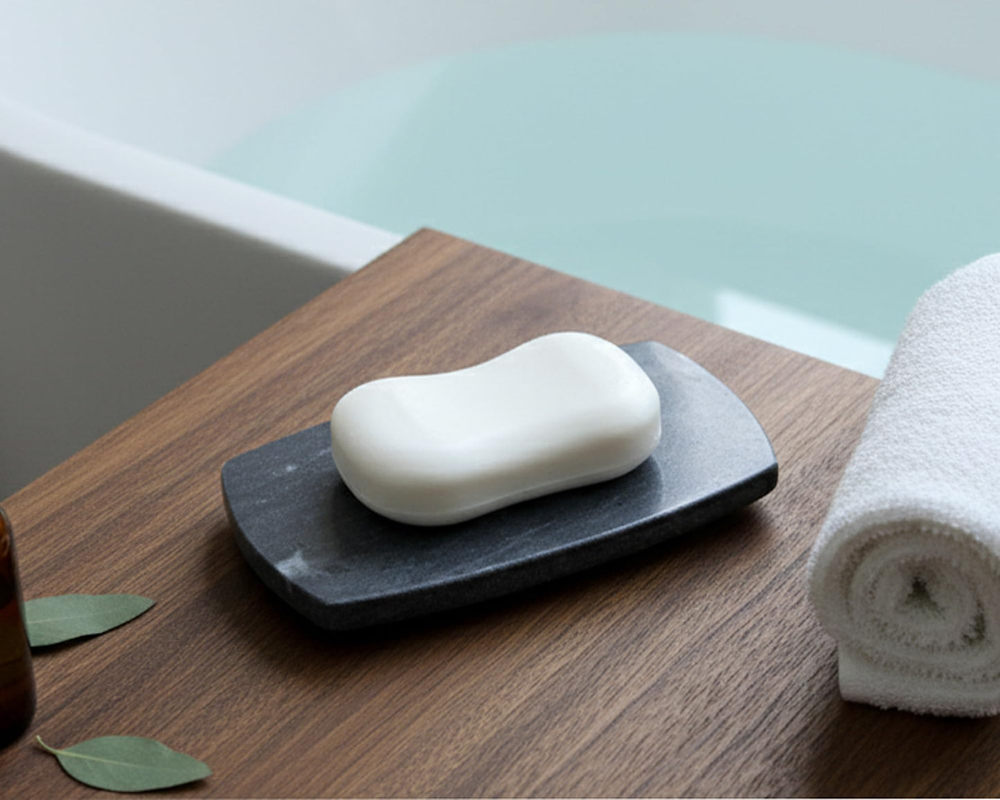 StonKraft Black Stone Mrble Soap Dish Soap Holder