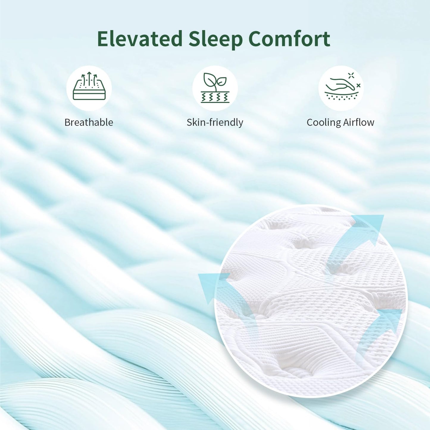 Queblox Double Mattress 4FT6, 11Inch Memory Foam 7 Zone Orthopedic