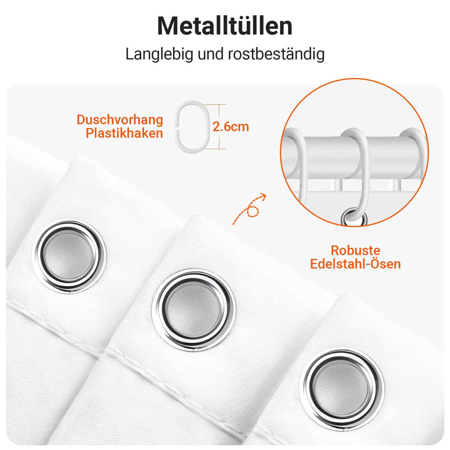 Lerores Shower Curtain 240 x 200 cm, Flowers Plant Weighted Hem, Anti-Mould Textile, Water-Repellent
