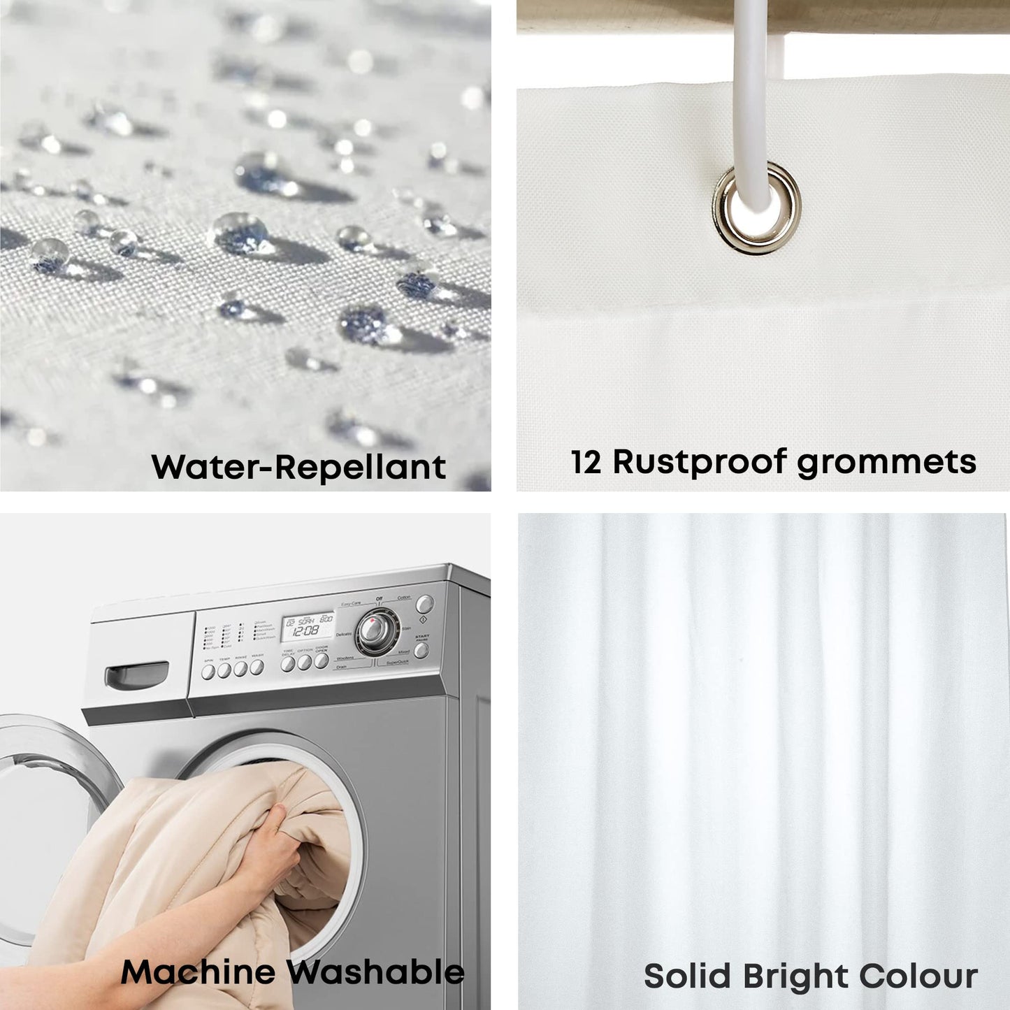Blue Canyon Extra Long Shower Curtains | 100% Polyester Shower Curtain | Anti-Bacterial Surface Treatment | Water Repellent| Weighted Hem