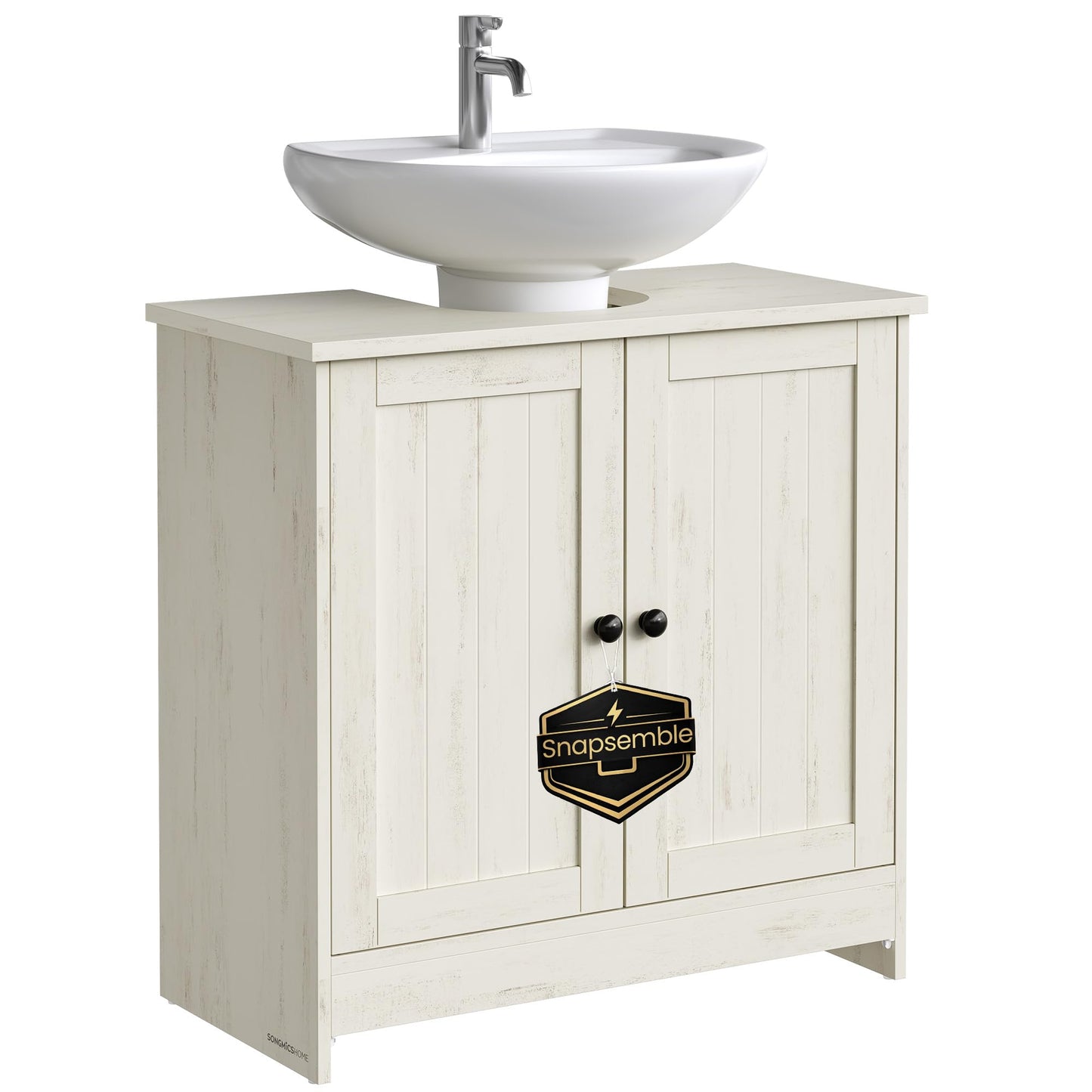SONGMICS HOME Bathroom Under Sink Cabinet, Snapsemble Superfast Assembly