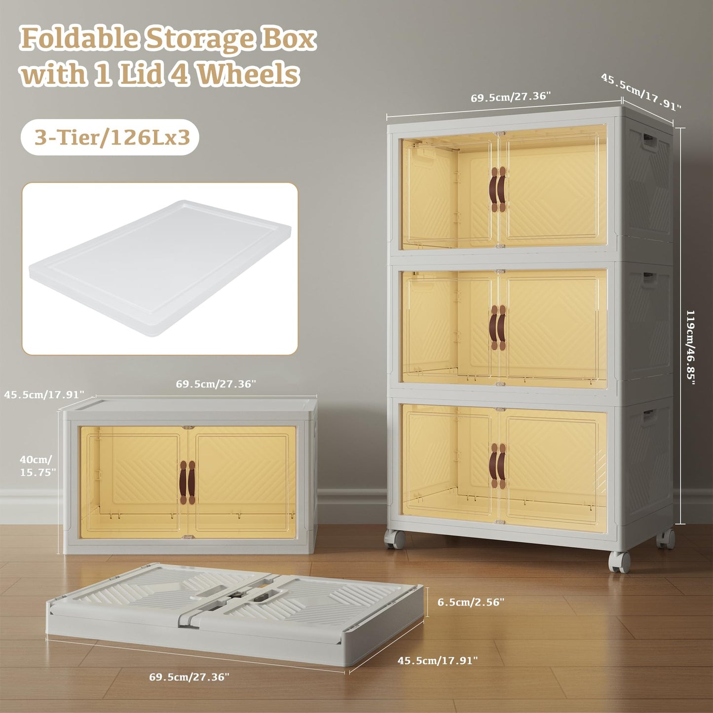 Stackable Plastic Storage Boxes with Lids White Storage Box on Wheels