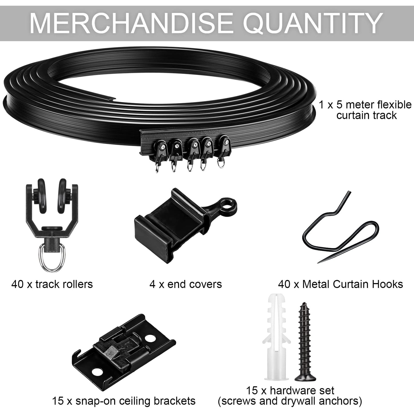 Flexible Bendable Ceiling Curved Curtain Track Mount Windows Shower Curved Track for Curtain Rail with Track Curtain System RV Curtain Track Bed