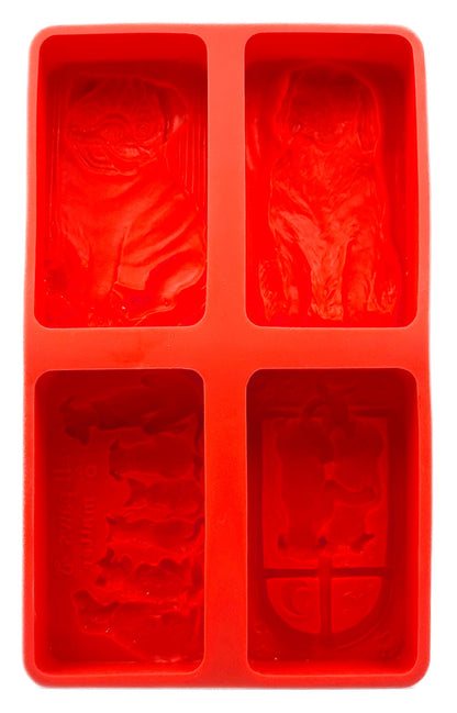 DOG SILICONE MOLD for SOAP MAKING and OTHER CRAFTS, 4 DESIGNS DOGS, PUG, LABRADOR, ALL PAWS MATTER