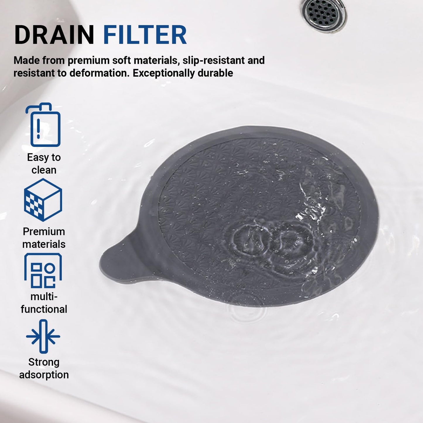4 Pack Silicone Bathtub Stopper, Universal Sink Plug with Suction Cups, Shower Sink Drain Tub Stoppers, Drain Stopper