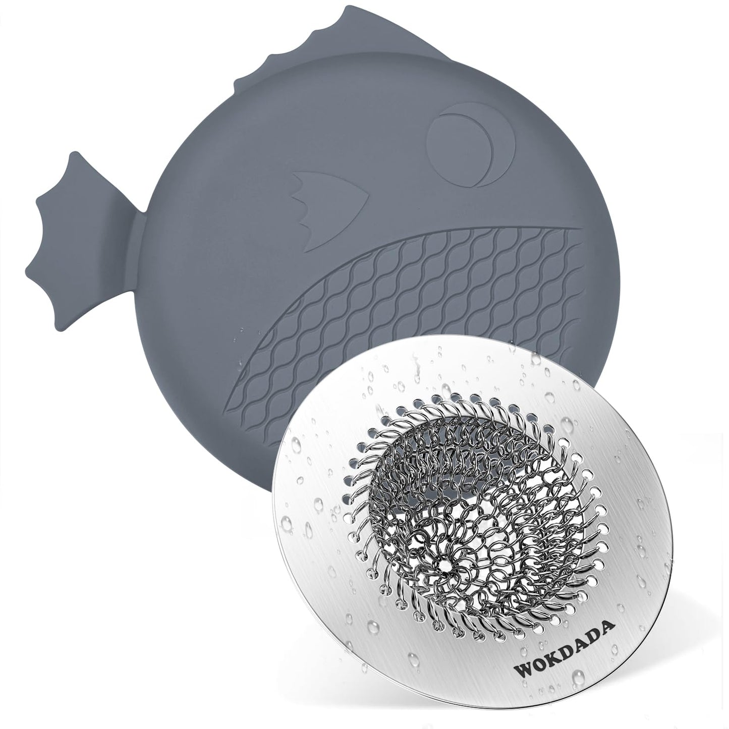 WOKDADA Reversible Kitchen Sink Strainer & Stopper, Easy-Clean & Anti-Clog Kitchen Sink Plug