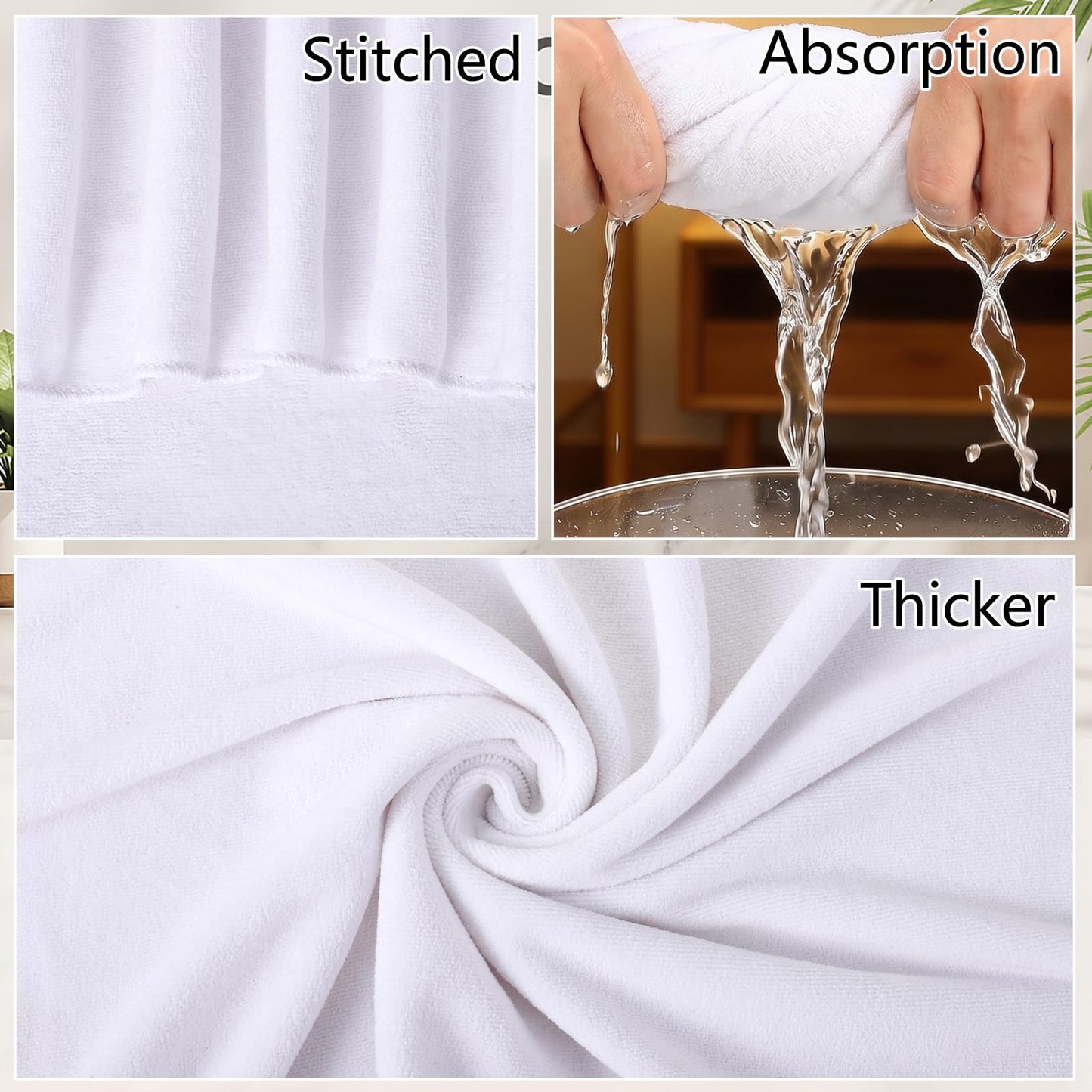saerryor 2 Pack White Salon Towel, Quick Drying Hair Drying Salon Towel