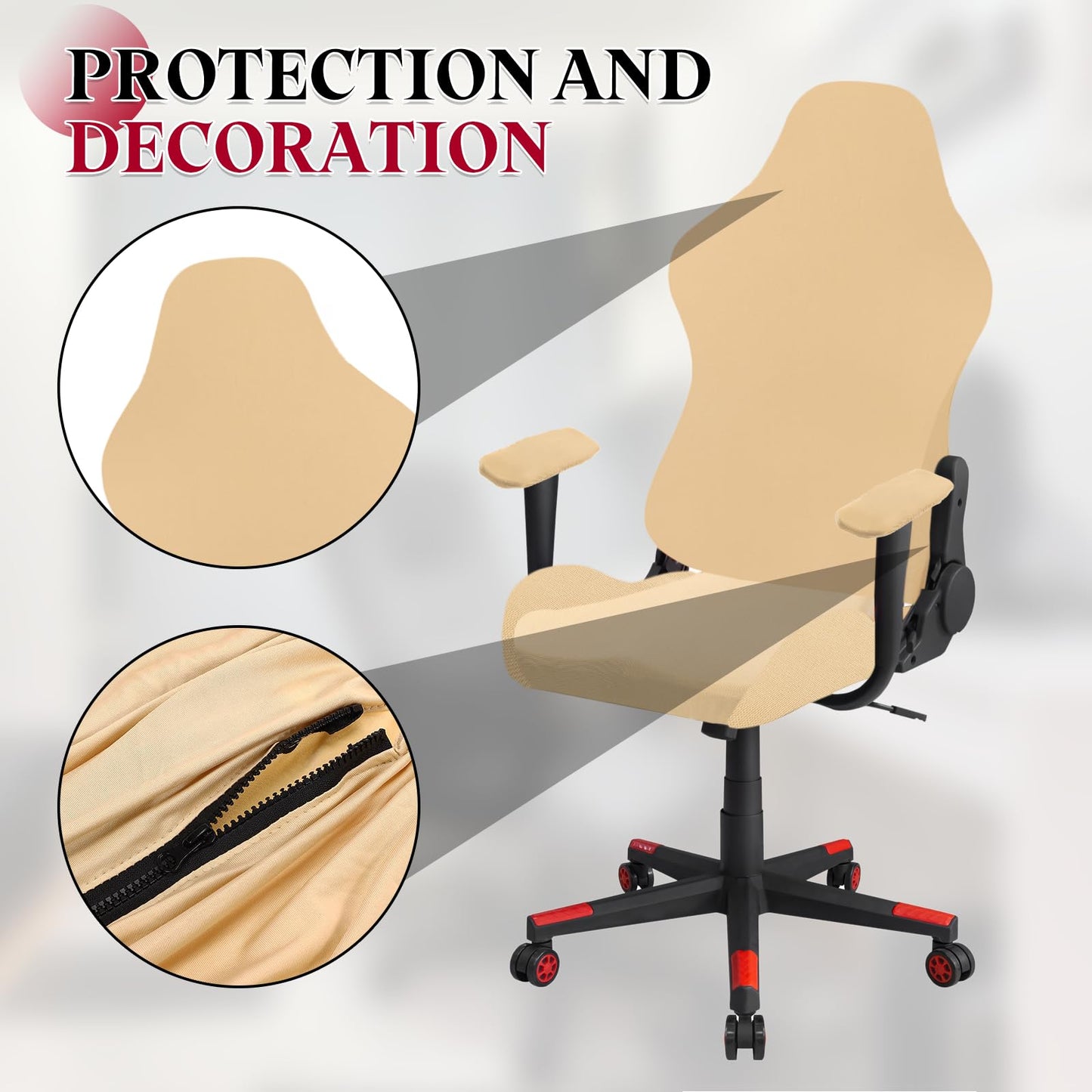 sourcing map Gaming Chair Covers, Stretchable Office Computer Chair Slipcover with Armrest Covers