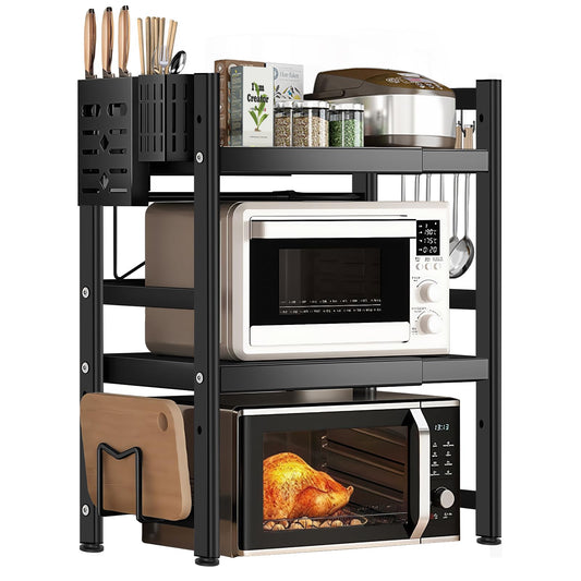 LUKVCIY Adjustable 3-Tier Microwave Oven Shelf Stand