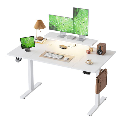 Klicelor Electric Standing Desk, Led & Plug, Movable Monitorstand, 140x80