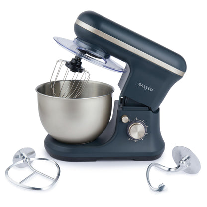 Salter Marino Baking Stand Mixer - 6 Speed Kitchen Mixer With Pulse, 5L Stainless Steel Mixing Bowl, Removable Splash Guard, Whisk, Dough and Beater
