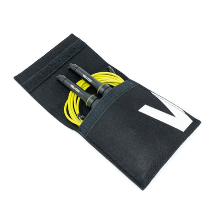 Velites Weighted Jump Rope for Crosstraining, Boxing and Fitness Earth 2.0 - Ideal for Maximizing Muscle Strength | Aluminium Rope (Black)