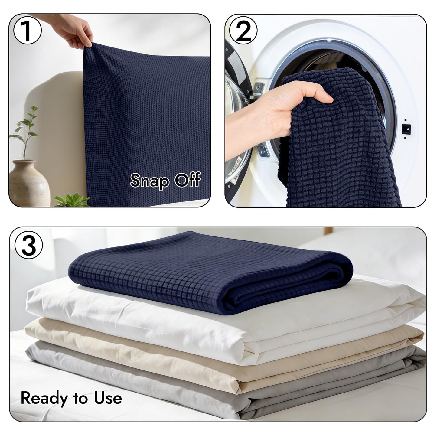 Niuoppy Bed Headboard Cover Fully Wrapped, Stretch Head Board Covers for Single Bed, Beds Headboard Protector Dustproof and Cat Scratch-proof