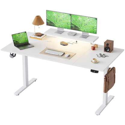 Klicelor Electric Standing Desk, Led & Plug, Movable Monitorstand, 160x80