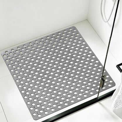 Lurowo Square Shower Mats Non Slip Anti Mould, 70 * 70 TPE Bathroom Mats with Suction Cups for Shower and Tub