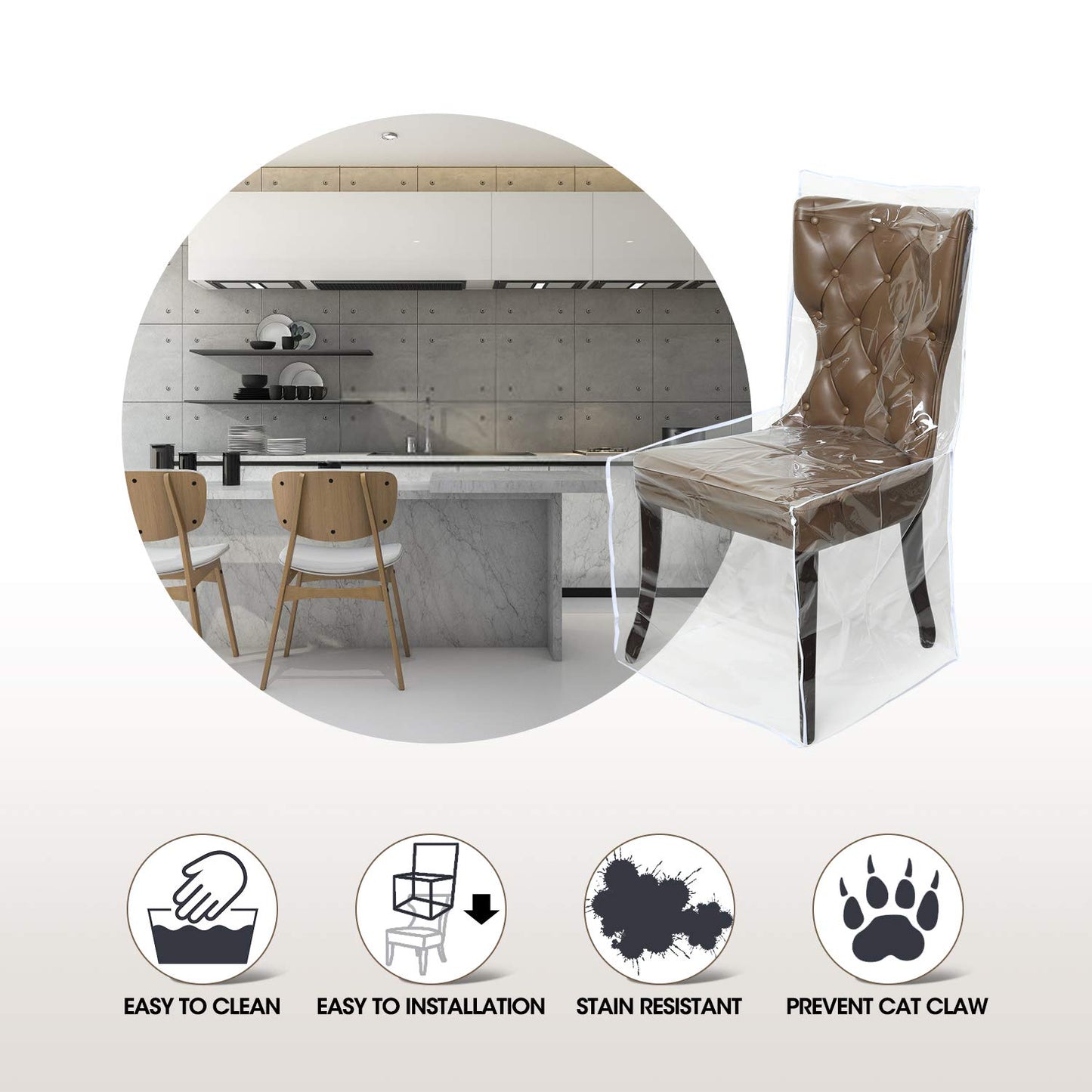 Mardili Plastic Dining Chair Protector(4 Pack)