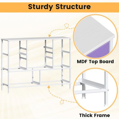 GoaHi Chest of Drawers, Large Dressers with Metal Frame and MDF Wooden Top Board, Adjustable Feet, Anti-Tip Safety