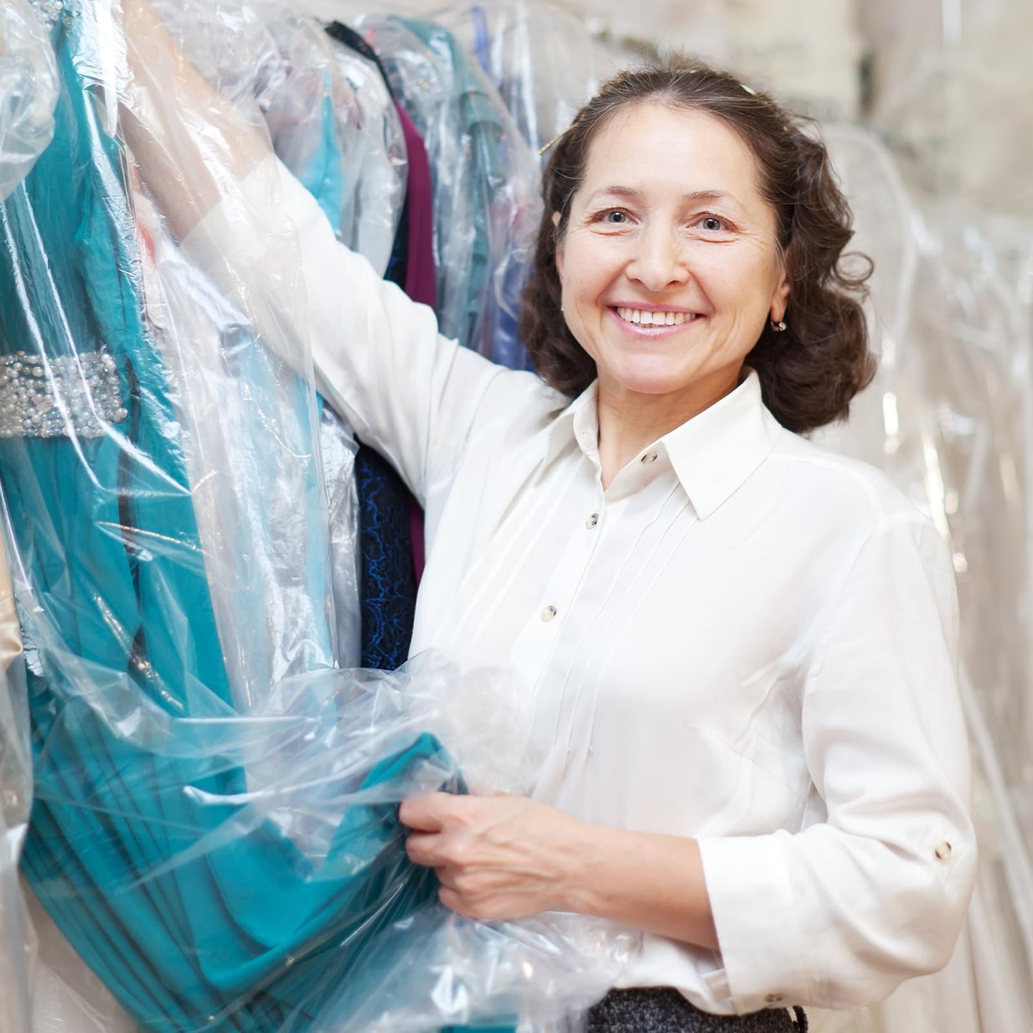 10 Pack Long Dress Covers 71 Inch Clear Garment Bags for Hanging Clothes Plastic Suit Bags Dry Cleaning Bags Hanging Dust-proof Garment Bags for Coat
