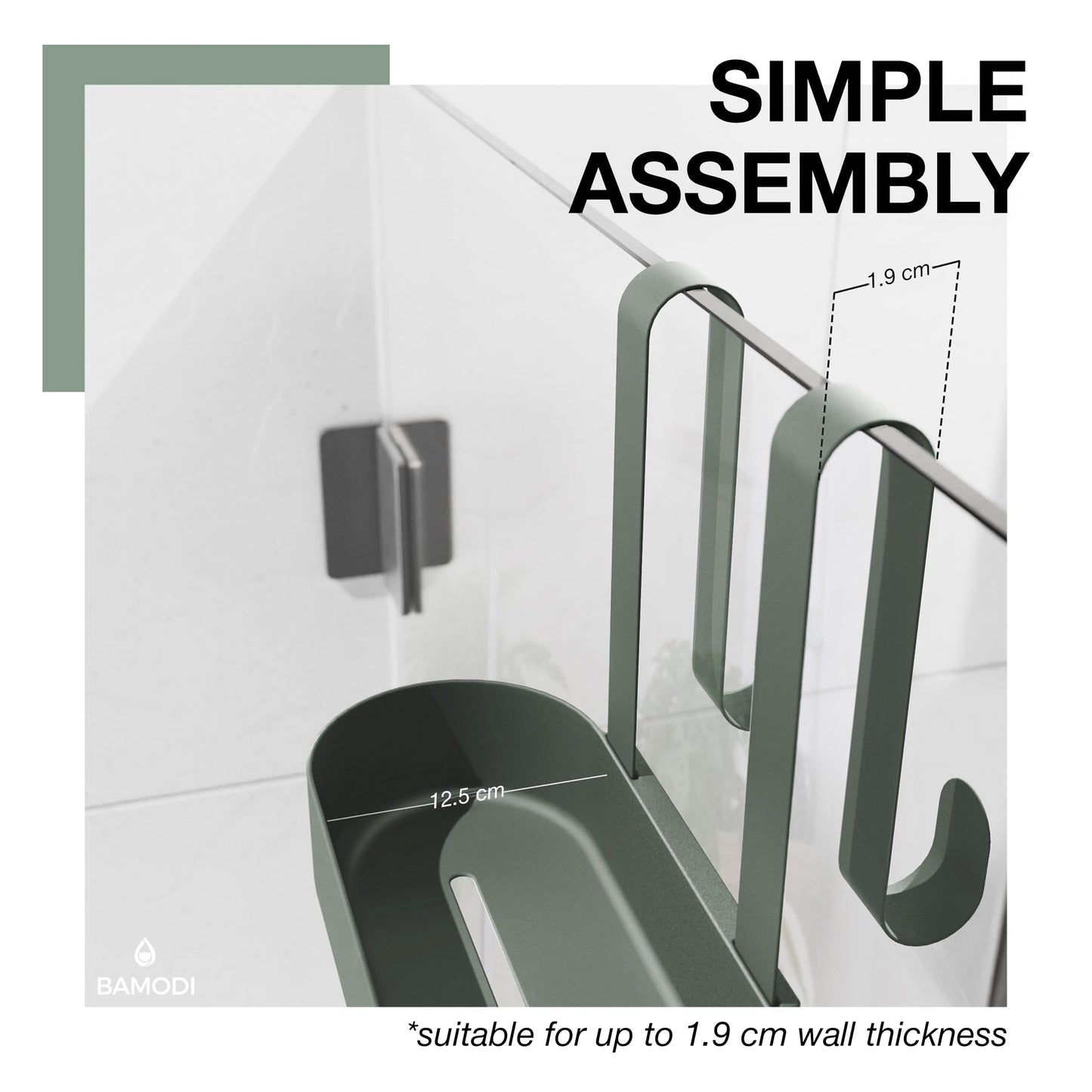 Bamodi Shower Caddy, 3 Tier Plastic Organizer, Height Adjustable Baskets, Scratch Free, Easy to Hang, No Rust, Plenty of Storage Space for Shower