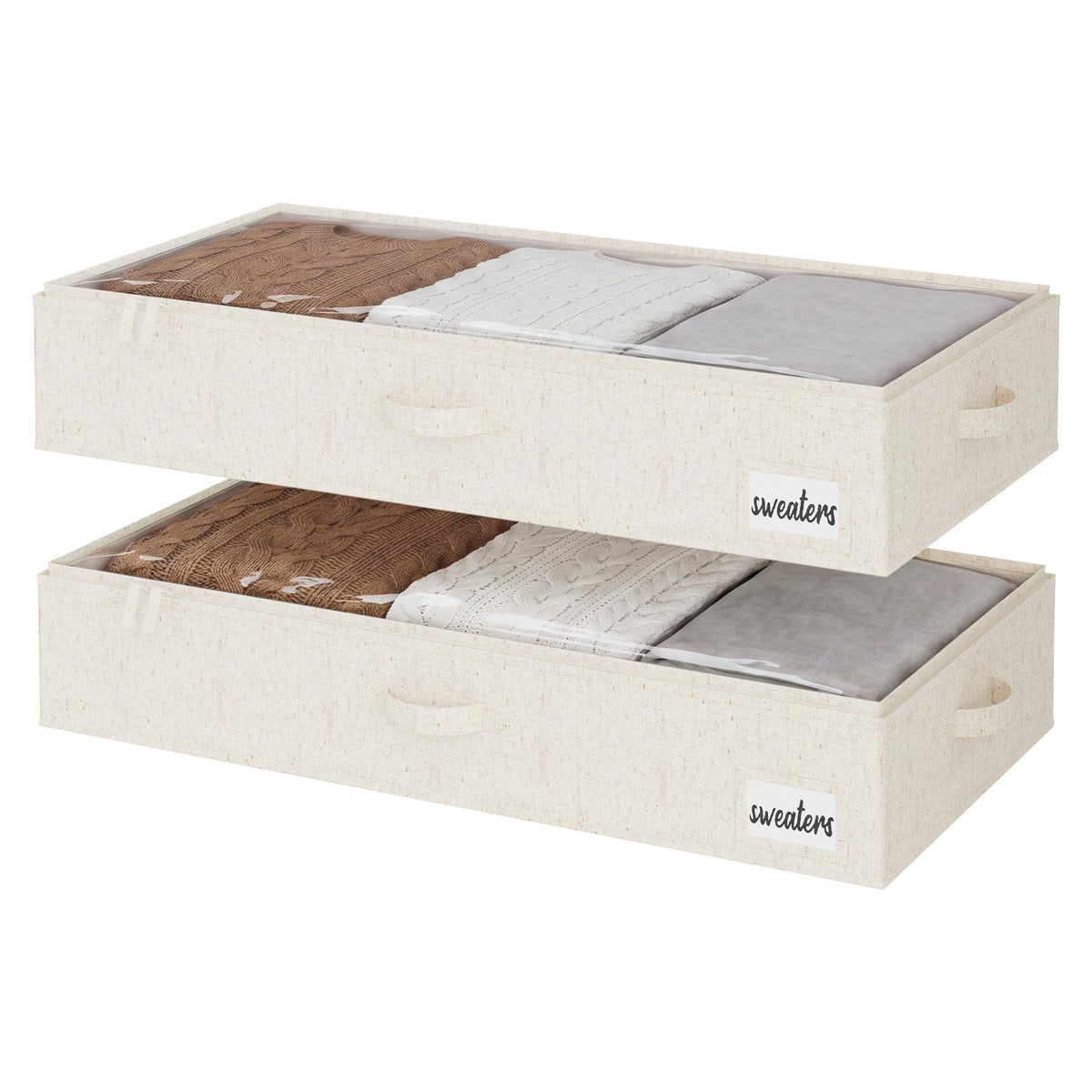 StorageWorks Underbed Storage Boxes with Lids, Large Under Bed Storage Box Containers for Bedroom Accessories Organising Clothes Bedding