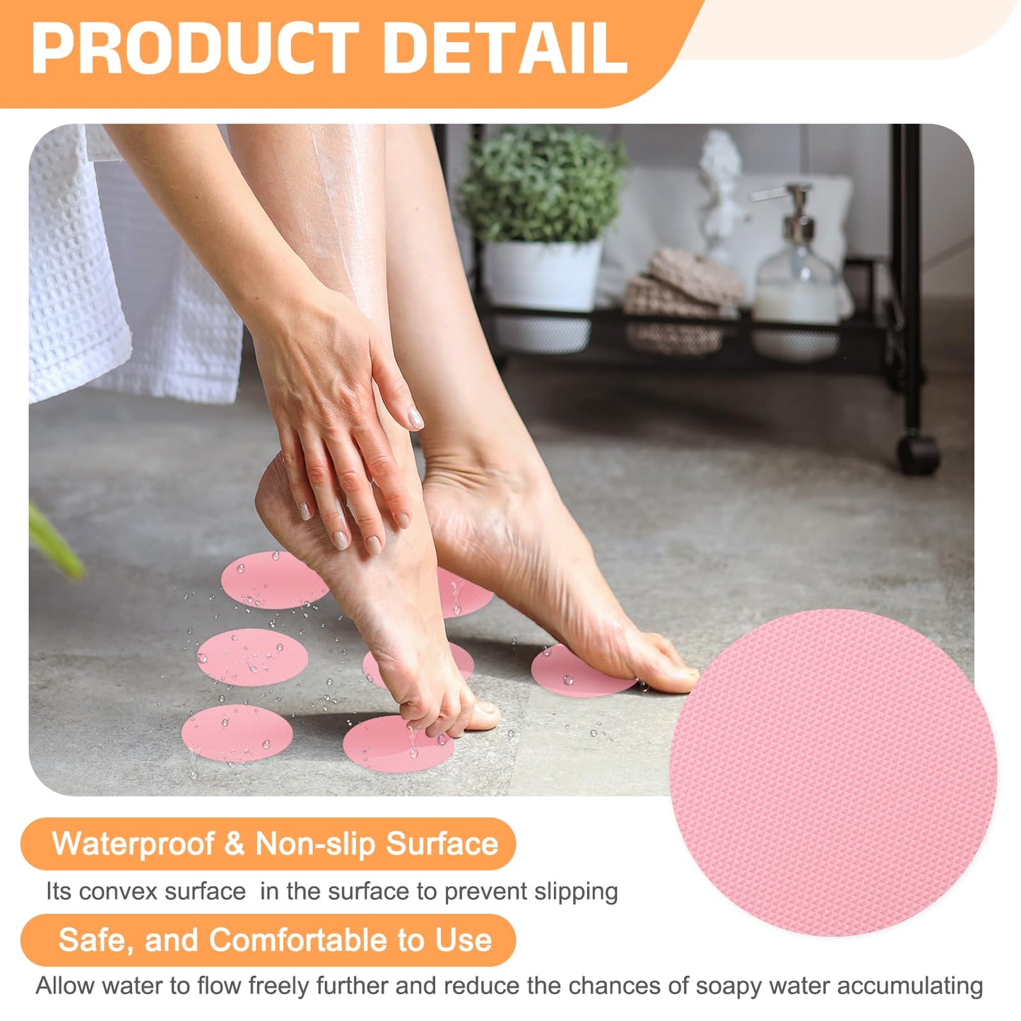 sourcing map 24pcs Non-Slip Bathtub Stickers,PEVA Anti-Slip Shower Stickers Showers Treads Round Appliques with 2 Pcs Scraper for Bath Tub Shower