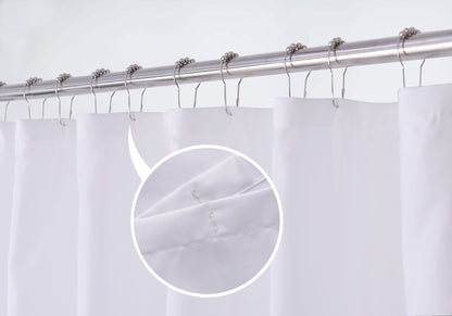 N&Y HOME Shower Curtain Liner Solid White with Magnets, Hotel Quality, Machine Washable,70 x 72 inches for Bathroom, Polyester Blend, 70"x72"