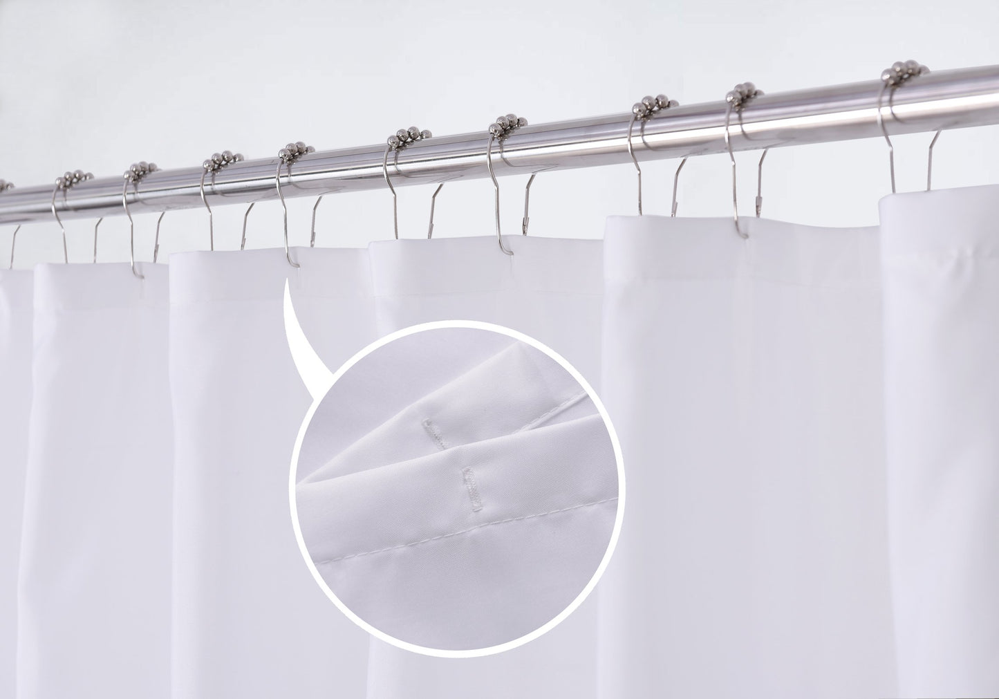 N&Y HOME Shower Curtain Liner Solid White with Magnets, Hotel Quality, Machine Washable,70 x 72 inches for Bathroom, Polyester Blend, 70"x72"