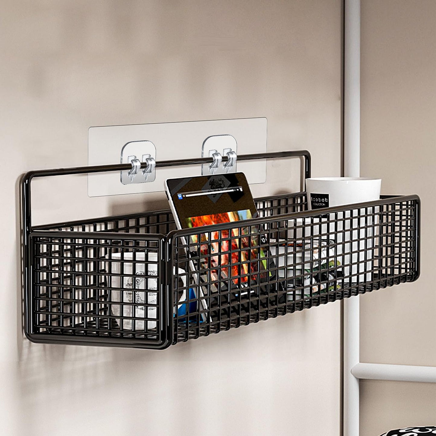 WLLHYF 10 Pack Shower Caddy Adhesive Hooks Replacement Strong Stickers Shower Hooks Wall Hooks Waterproof for Bathroom Shower Shelf Basket Soap Dish