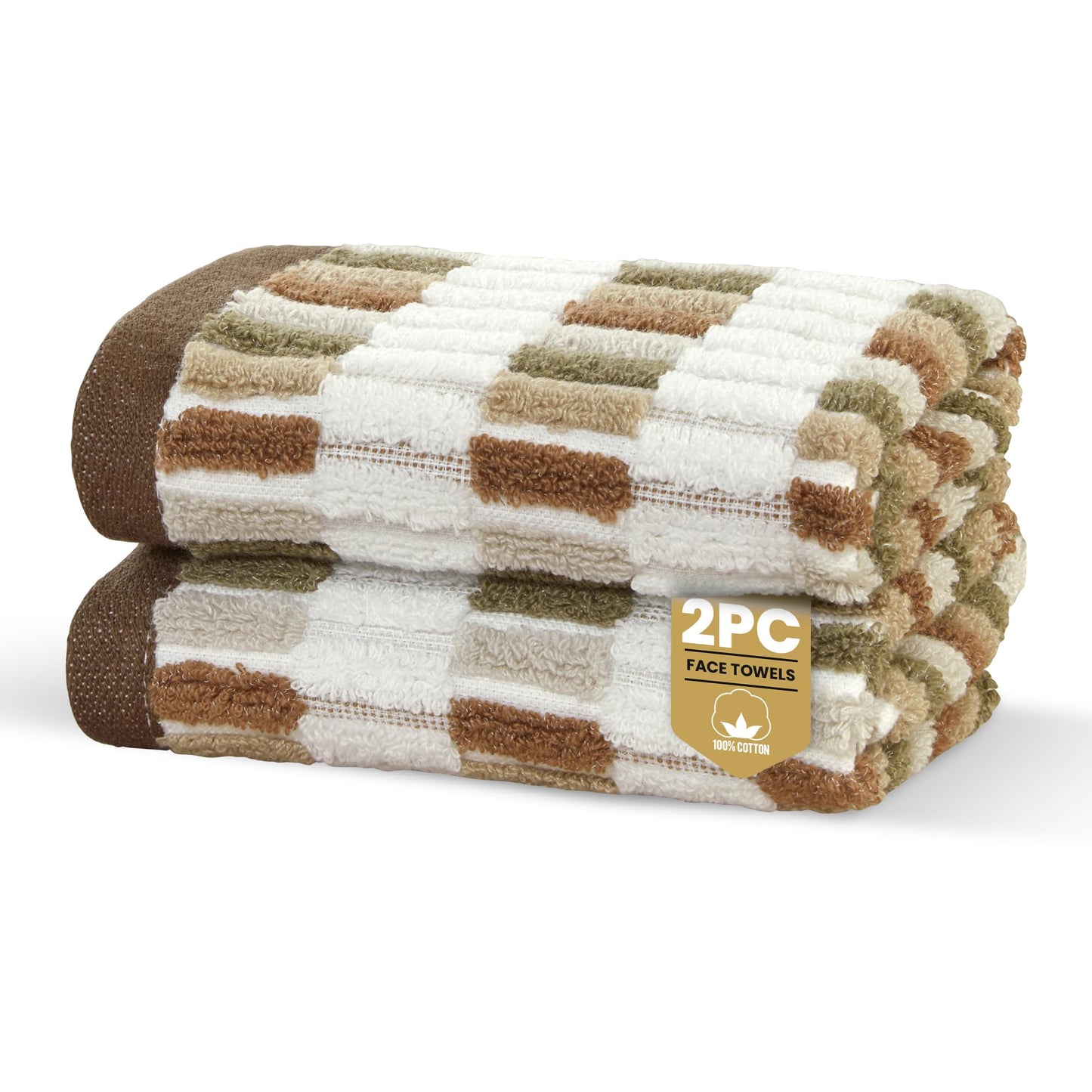 Rapport Home Santa Cruz Face Towels 2 Pack | Natural | 30x30cm | Luxurious 500GSM 100% Cotton | Oeko-Tex Certified Soft & Absorbent Face Cloths