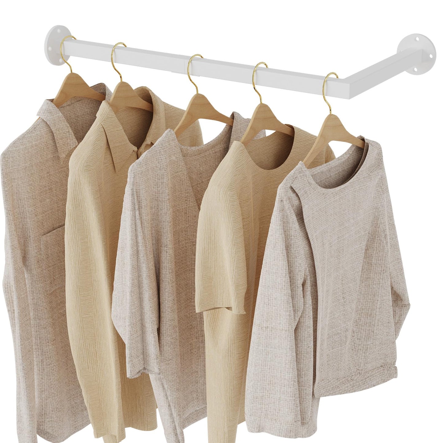 Yawinhe Wall Mounted Clothes Rail,60cm Clothing Rack,White,1 Pack