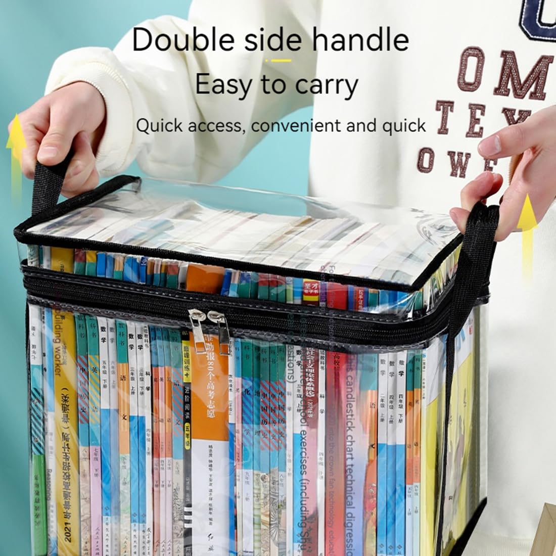 PolMinrs Storage Boxes 3-Pack, Foldable Plastic Boxes with Lids for Book Storage, Transparent Design for Quick Access to Items. Different Sizes of