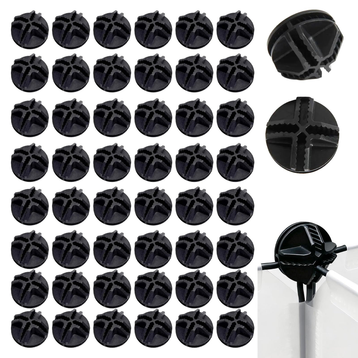 50Pcs Wire Cube Connectors White Plastic Grid Cube Modular Storage Cube Connectors Interlocking Connector C&C Grid Connectors for Modular Closet