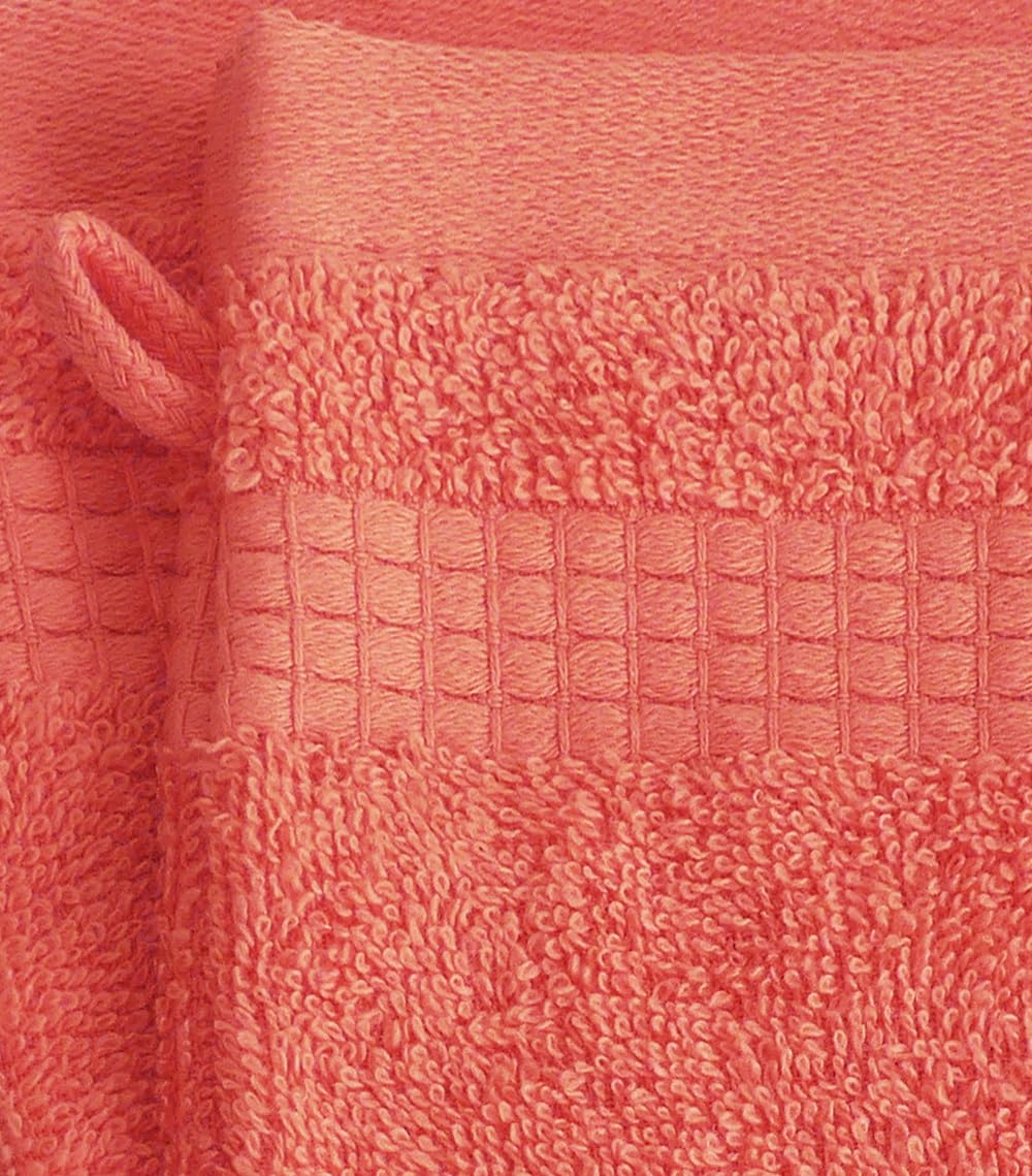 Le linge de Jules Set of 2 Washcloths – 100% Cotton – 450 g/m² – Coral