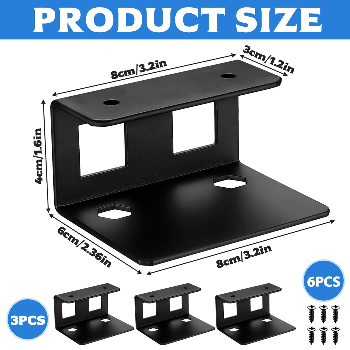 qiwuhai 3 Pcs Under Desk Laptop Mount, Under Table Laptop Holder Storage, Metal Under Desk Holder
