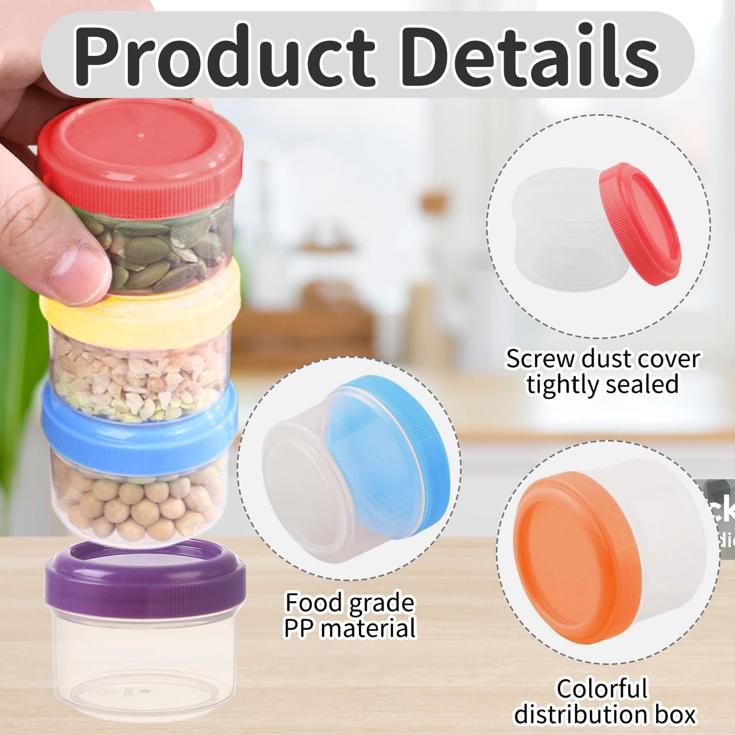 Nivalora 6PCS Mini Plastic Storage Containers with Lids – Small Clear Boxes for Beads, Crafts, Office Supplies – Stackable, Reusable