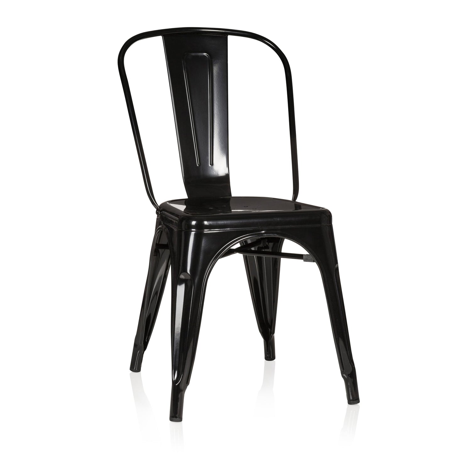hjh OFFICE 645020 Chair VANTAGGIO COMFORT metallic black stackable sturdy