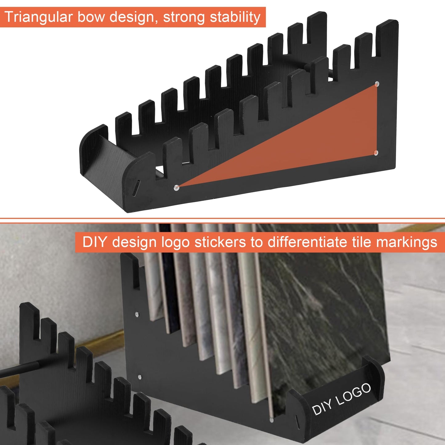 10-Tier Tile Sample Display Stand, Wooden Tile Sample Storage Rack, Floor Tile Display Stand, Building Material Display Shelf