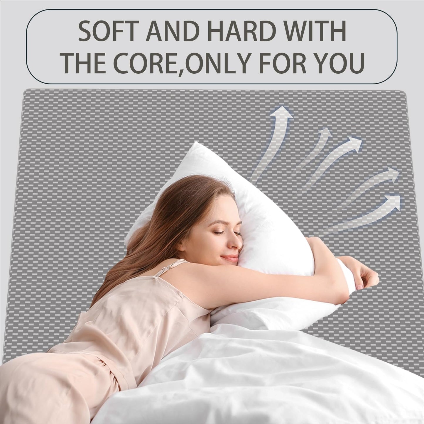 Dai Lufei Memory Foam Small Double mattress,Medium Firm Support,Mattress Protector with Zipper Removable Cover,Soft Comfort(Grey, Small Double 20cm)