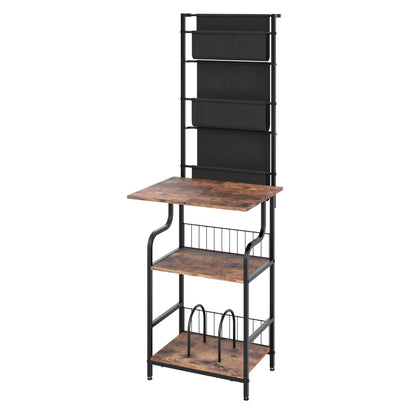 FANNYE Record Player Stand, 6-Tier Record Player Table, Vinyl Record Storage with Extra-Large Desktop, Turntable Stand End Table for Vinyl Record