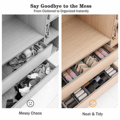 Yucch Set of 8 Drawer Organisers – Complete Space-Saving Underwear Storage Solution for Clothes, Bras, Socks, and Ties