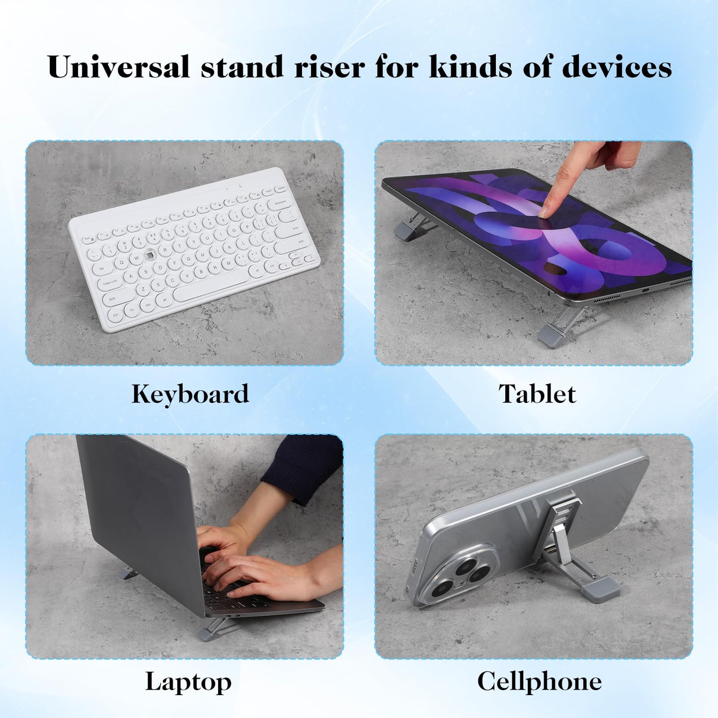 WJIAAA 4Pcs Mini Portable Laptop Stand, Foldable Keyboard Riser Stand