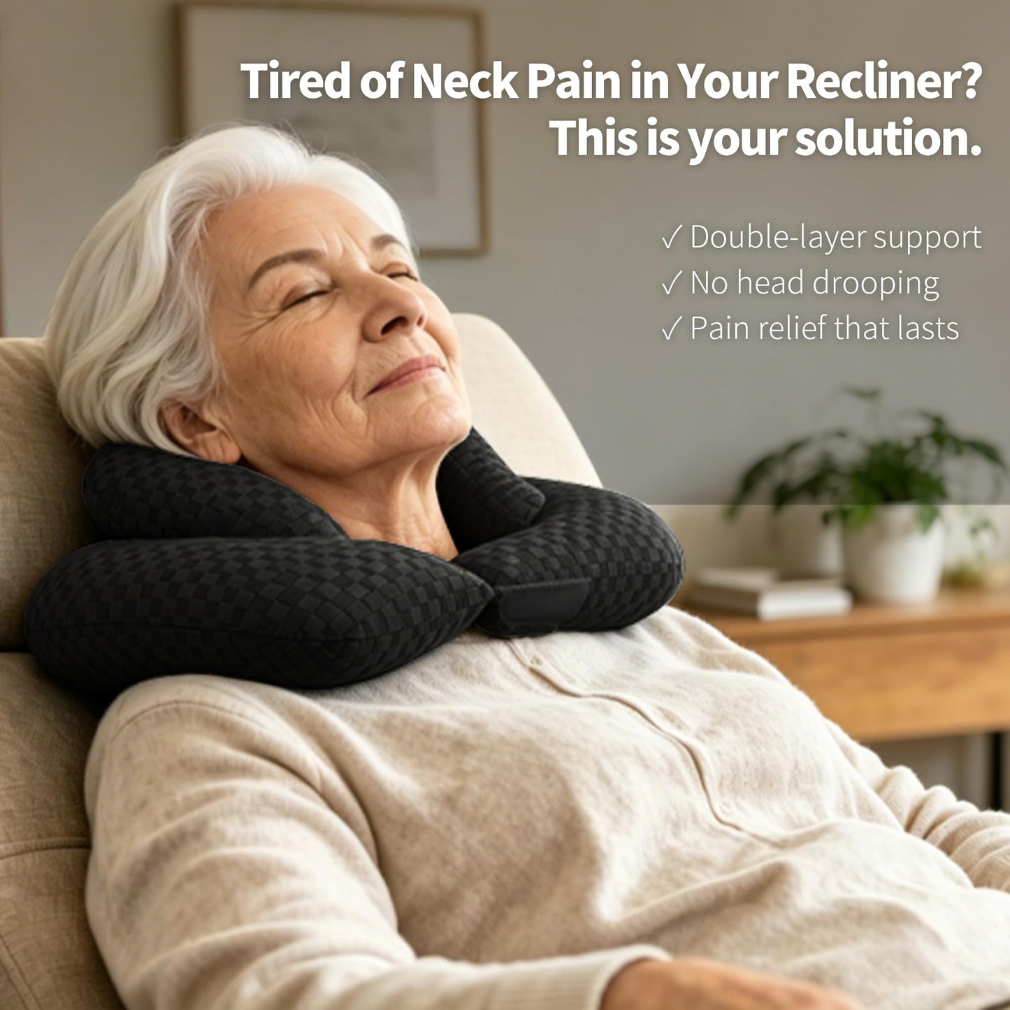 Nockovi Back Sleeping Training Neck Pillow for Office, Recliner & Car