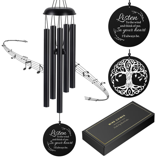 Sympathy Wind Chimes for Loss of Loved One, Memorial Windchimes for Lost Father Mother Friends, Remembrance Bereavement Gift with Card, in Memory Deep