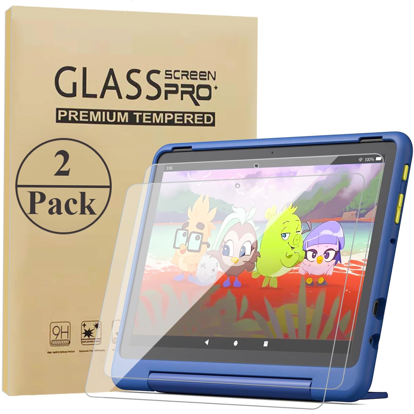 HunDun 2 Pack Screen Protector for 10 Kids Pro,Tempered Glass Film, Only Compatible with 2023 Model